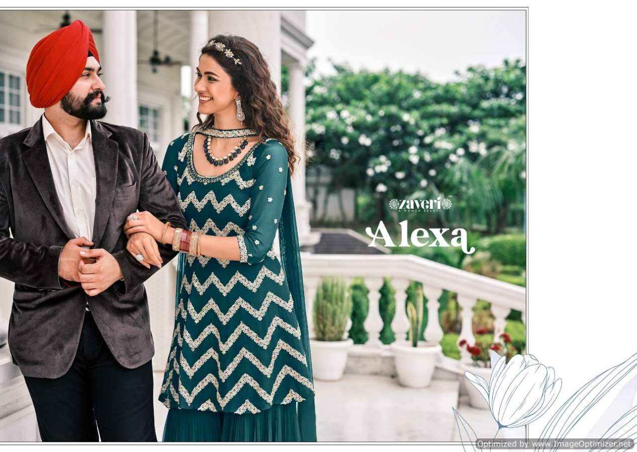 Zaveri Alexa Exclusive Festive Wear Designer Georgette With Embroidery Work Ready Made Collection